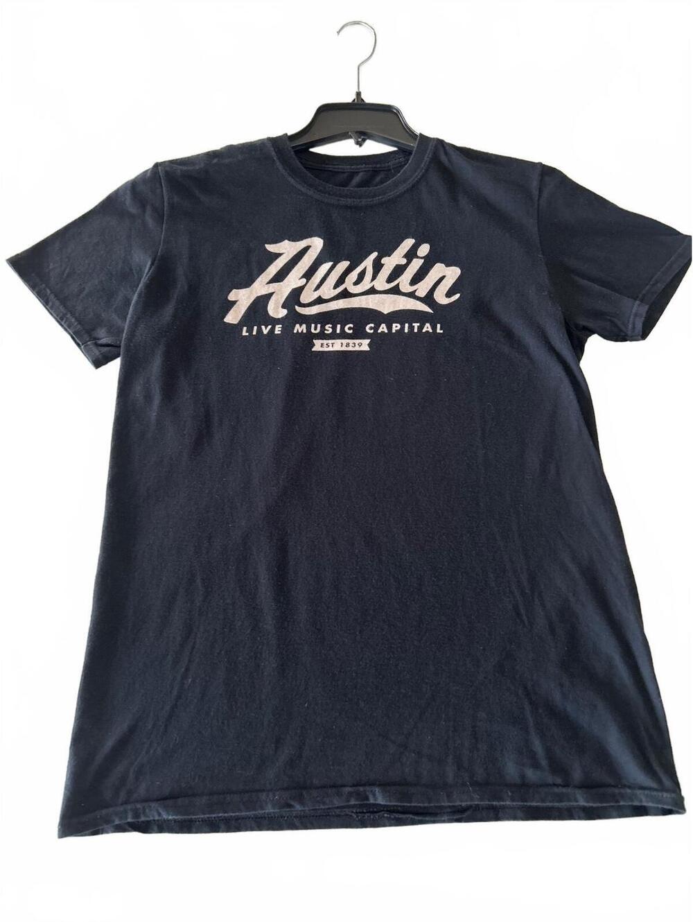 Austin Live Music Capital Black Graphic T-Shirt
